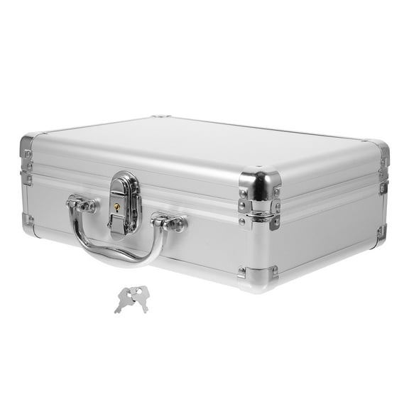 PTOOTP Hard Aluminum Tool Case Portable Briefcase with Handle for Secure Storage