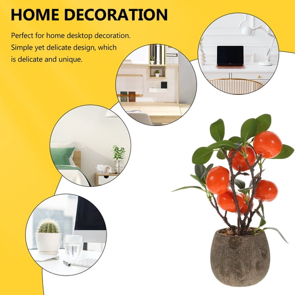 PTOOTP Simulated Orange Bonsai Decor Artificial Fruit Tree Faux Plant for Home and Office Display
