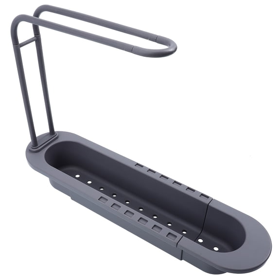 PTOOTP Grey Kitchen Sink Storage Rack with PP Sponge Drain Stand for Organized and Tidy Kitchen Countertops