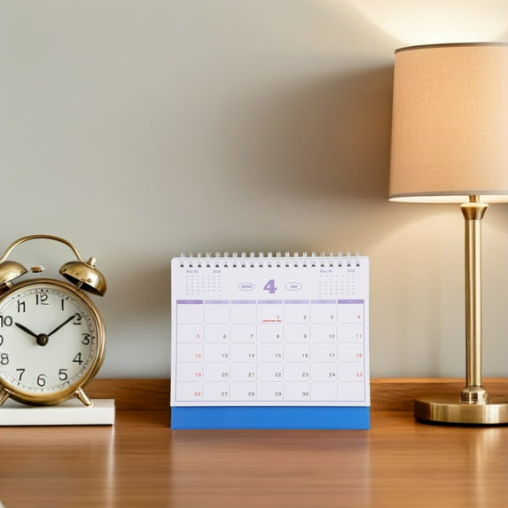 PTOOTP 2026 Blue Desk Flip Calendar Elegant Monthly Planner for Home and Office