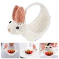 thumbnail image 1 of PTOOTP Woven Bunny Basket White Plastic for Storage Adorable Design, 1 of 8