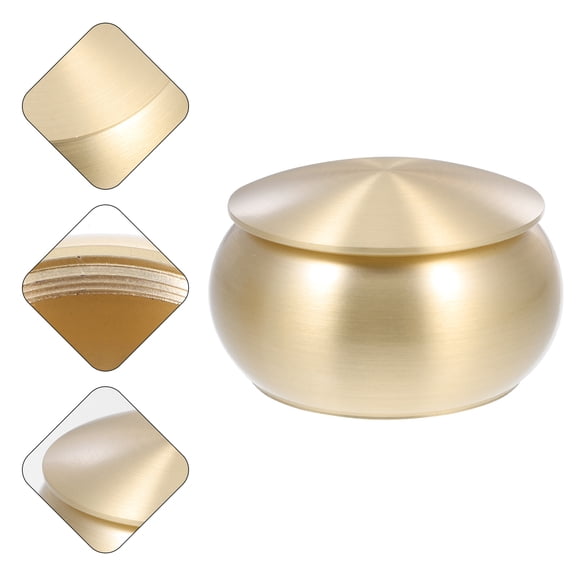 PTOOTP Small Golden Copper Container Airtight Organizer for Tea Leaves and Pills