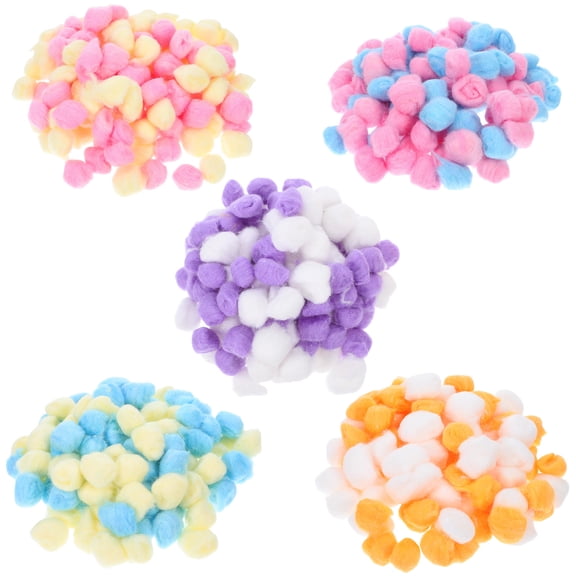 PTOOTP Small Pom Pom Balls Cotton for Diy Accessories Crafts Making 500Pcs 1.4X0.8X0.8In