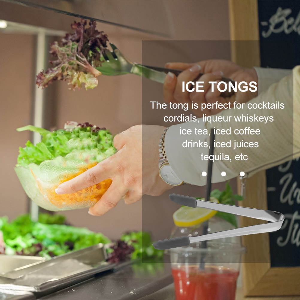 PTOOTP Stainless Steel Ice Tong with Silicone Tips for Cocktails and ...