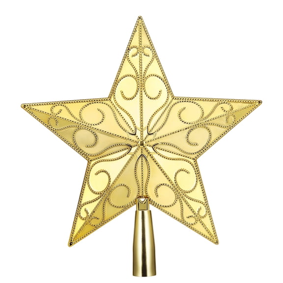 PTOOTP Glitter Star Tree Topper Multi-Color for Christmas Tree Holiday Decoration and Festive Celebration Accents