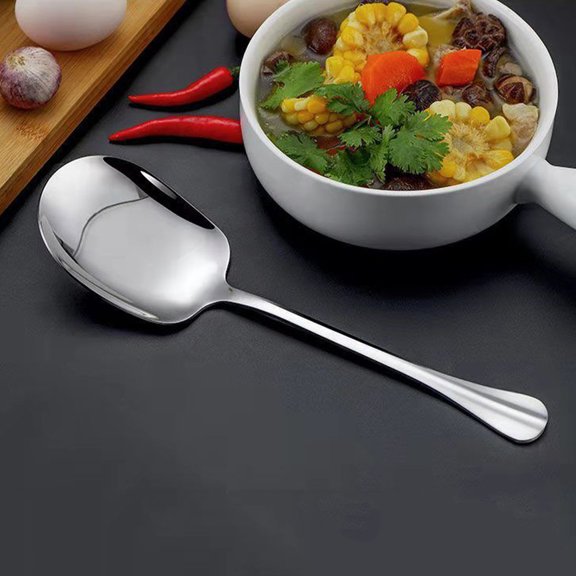 PTOOTP Sterling Spoon 2Pcs Square Head Stainless Steel For Fine Dining