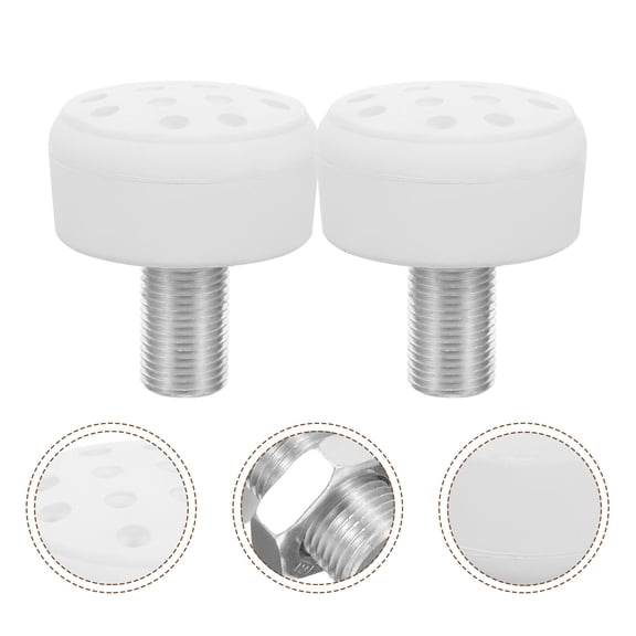PTOOTP Stopper for Roller Skates 2Pcs White Rubber Metal 1.97X1.77X1.77in