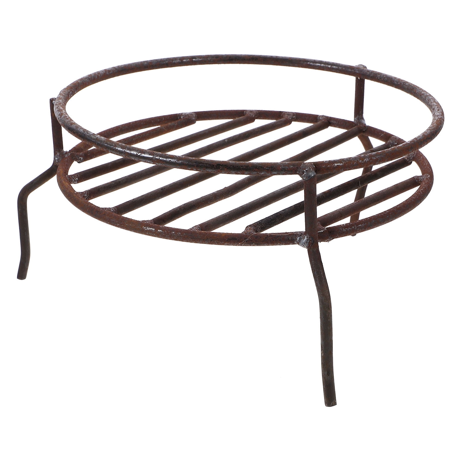 PTOOTP Heavy Duty Iron Pot Stand in Brown, Outdoor Cooking Wok Rack and Stove Support for Camping and Home Use