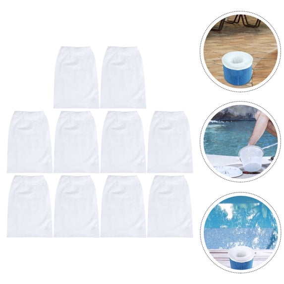 PTOOTP Swimming Pool Skimmer Basket Bags 10Pcs 8.7x5.1in Reusable Pool Filter Accessories