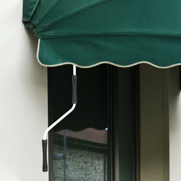 PTOOTP Manual Hand Crank Awning with Metal Frame and Weather-Resistant Rubber Cover, Practical Outdoor Shade Canopy 1 Piece