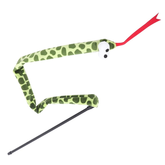 PTOOTP Green Cat Teaser Stick for Indoor Cats with Built in Rattling Paper and Durable Design