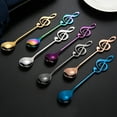 thumbnail image 1 of PTOOTP Titanium Coated Coffee Spoon with Musical Note Handle Assorted Color for Dessert and Tea, 1 of 8