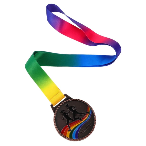 PTOOTP Running Award Medals Zinc Alloy Multi 1Pcs Round Elegant Design Track Events