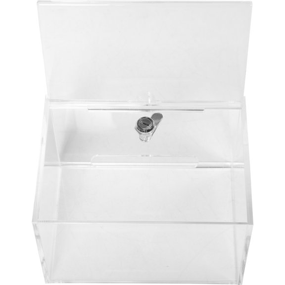 PTOOTP Transparent Acrylic Wall Mounted Ballot Box with Lock Large Capacity Suggestion Donation Mailbox