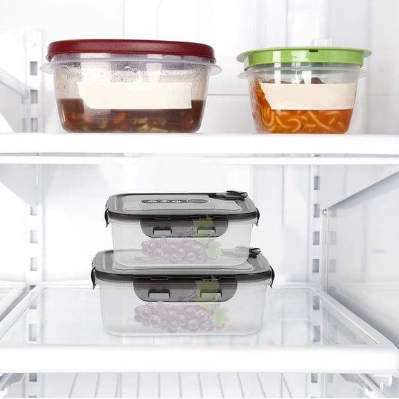 PTOOTP Transparent Food Storage Boxes 0.4L 0.8L 1.4L Stackable Sealed Containers 3 Pack