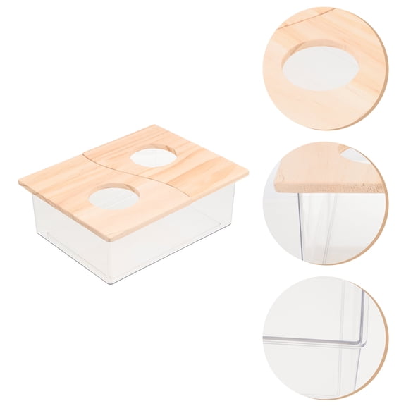 PTOOTP Hamster Toilet and Sand Bath Container Acrylic Bathtub for Small Pets