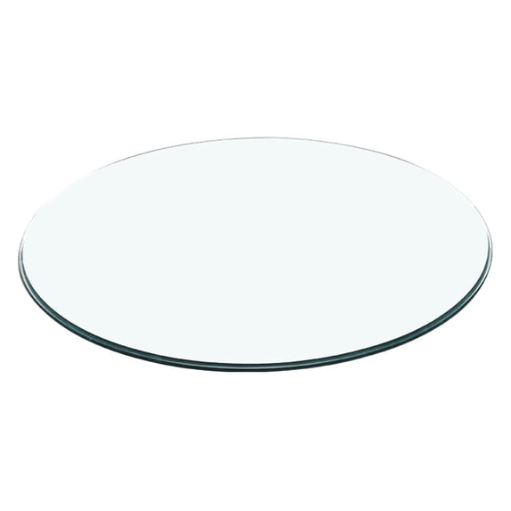 PTOOTP Thickened Round Clear Glass Tabletop Replacement for Dining and Coffee Tables, Transparent, , 1 Set