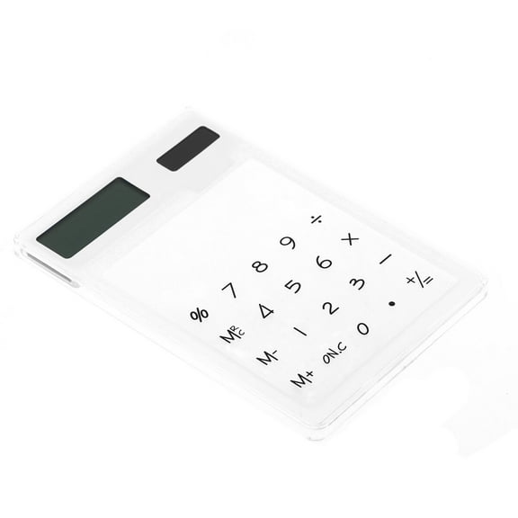 PTOOTP Solar Calculator with Transparent Panel, White Design for Accurate Math Calculations and Everyday Use