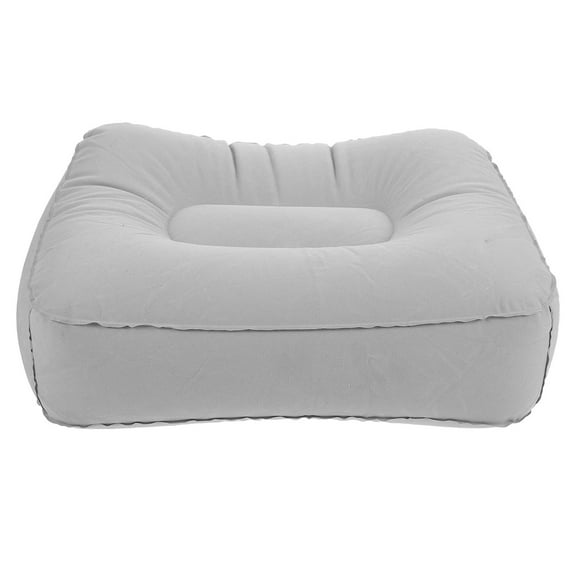 PTOOTP Travel Inflatable Foot Rest Pillow 1Pack Flocking Pvc Fabric Leg Support Cushion for Airplane Grey