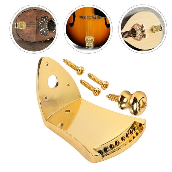 PTOOTP Zinc Alloy Triangle Tailpiece Set for 8-String Arched Top Mandolin, Replacement for Easy String Changes
