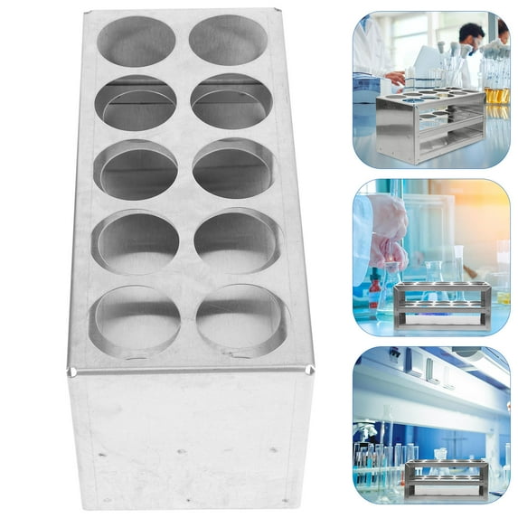 PTOOTP Laboratory Test Tube Rack Metal Tube Holder for Lab Use 1 Set and Practical