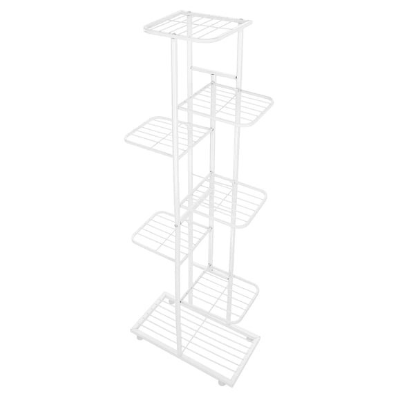 PTOOTP White Iron Foldable Multi-Tier Plant Stand Shelf for Potted Flowers and Plants, Space-Saving Organizer, 1 Set