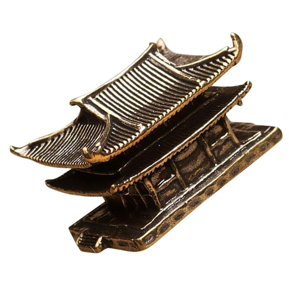 PTOOTP Vintage Chinese Zen Statue Golden Figurine Decorative Desktop Ornament for Home and Office Decor