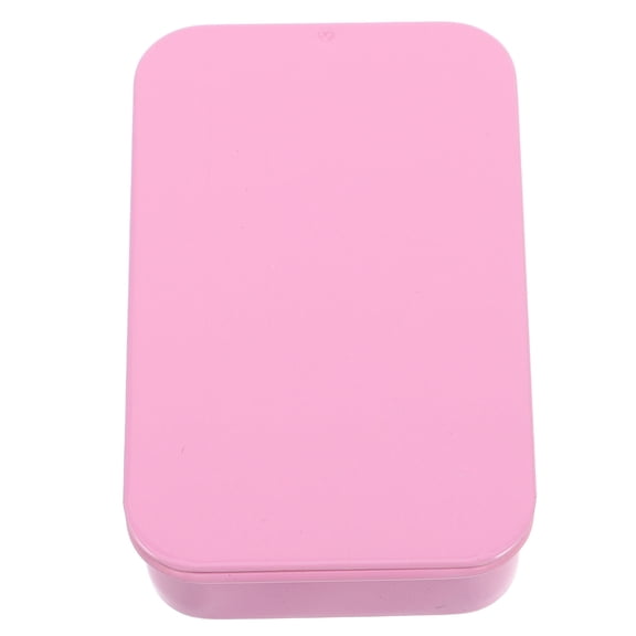 PTOOTP Vintage Tin Box Rectangular Small Tins With Lids Storage Tin Box Pink For Mints 1Pcs