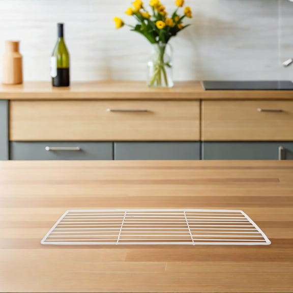 PTOOTP White Iron Mesh Freezer Rack Divider Shelf for Refrigerator Compartment Kitchen Organization