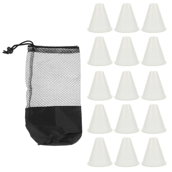 PTOOTP White PE Hollow Design Marker Cones 1 Set for Sports Training