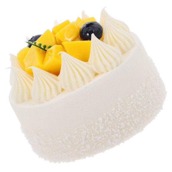 PTOOTP White PVC Simulation Cake Model for Decoration Lifelike Photo Prop