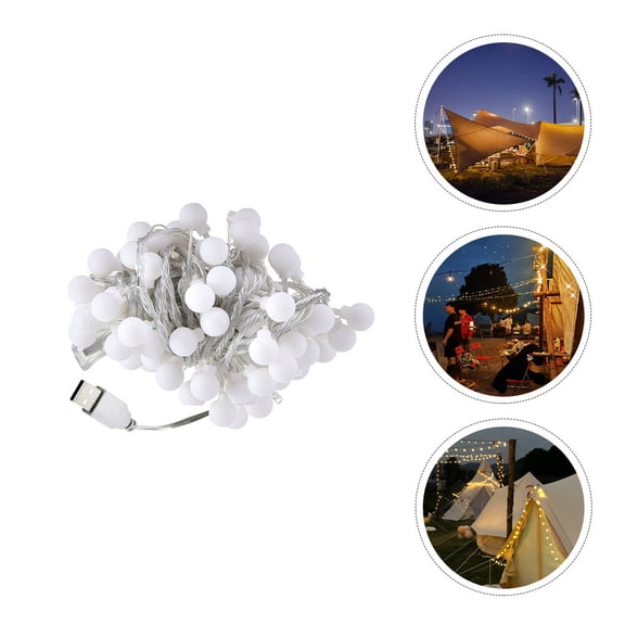 PTOOTP Outdoor LED Tent Light White Plastic Camping Lantern for Garden Patio Decoration 1 Piece