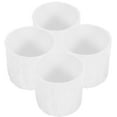 thumbnail image 1 of PTOOTP 4-Pack White Plastic Tree Stump Flower Pots - Decorative Indoor Plant Containers for Home and Garden, 1 of 8