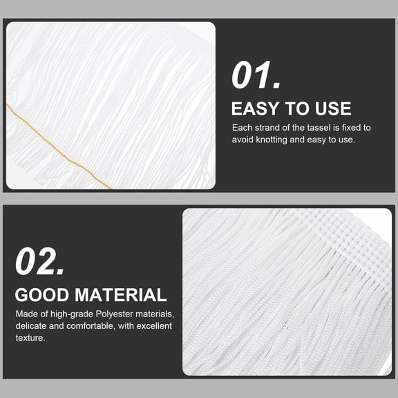 PTOOTP White Polyester Curtain Fringe Trim Roll for DIY Home Decoration