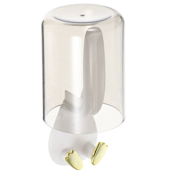 PTOOTP Ear Toothbrush Holder Wall Mounted Organizer Easy Install ABS Plastic White Bathroom Accessory