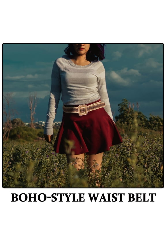 Vintage Boho Wide Raffia Belt for Women Lightweight Fashion Accessory Everyday Wear