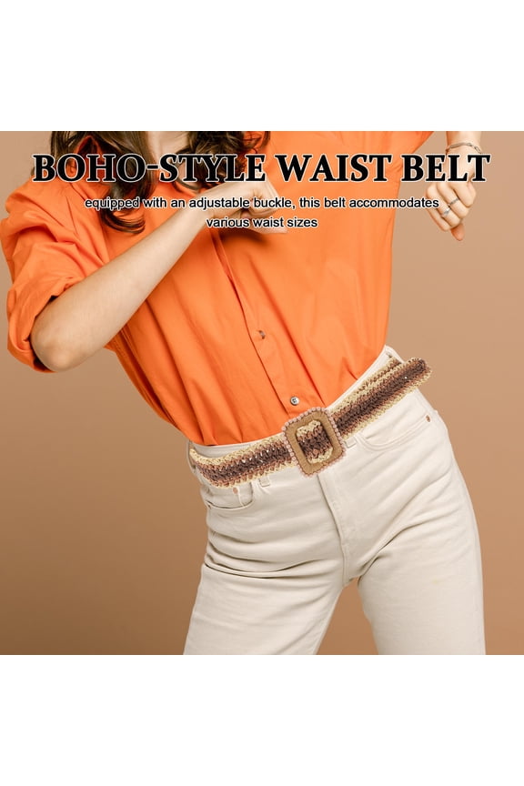 Vintage Bohemian Wide Raffia Belt for Women Lightweight Everyday Wear