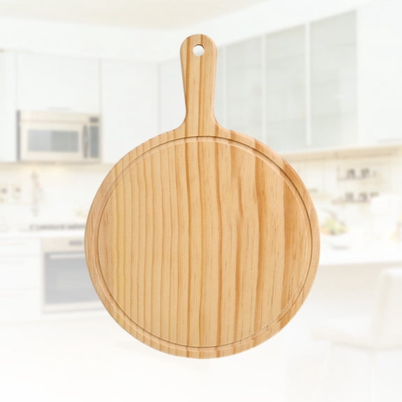 PTOOTP Round Wooden Pizza Baking Pan - Kitchen Cooking Tray for Perfect Homemade Pizza, 1 Piece