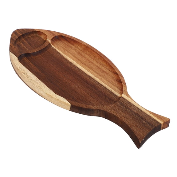 PTOOTP Rustic Acacia Wood Fish-Shaped Serving Platter 29x12.9x1.5 cm