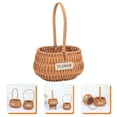 thumbnail image 1 of PTOOTP Rustic Chocolate Woven Basket for Wedding and Home Use with Handle, 1 of 7