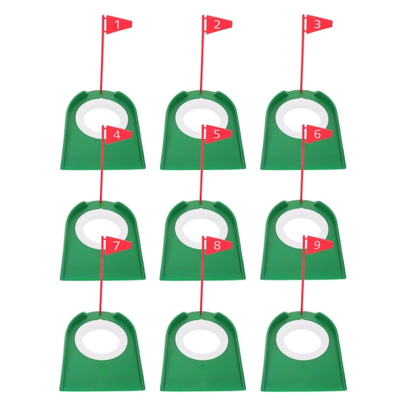 PTOOTP Golf Putting Practice Cup Set - 9PCS ABS Indoor Golf Training Aid for Putting Skills