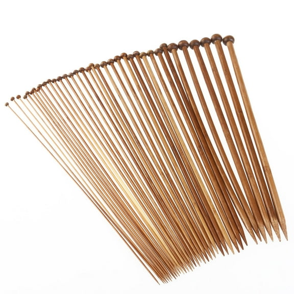 PTOOTP Carbonized Knitting Needles and Crochet Hooks Set for Beginners, 18 Pairs, Crafting Tools