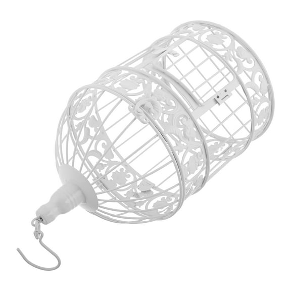PTOOTP Vintage White Iron Parrot Cage Decorative Bird Cage Home Decor Photo Prop Accessory