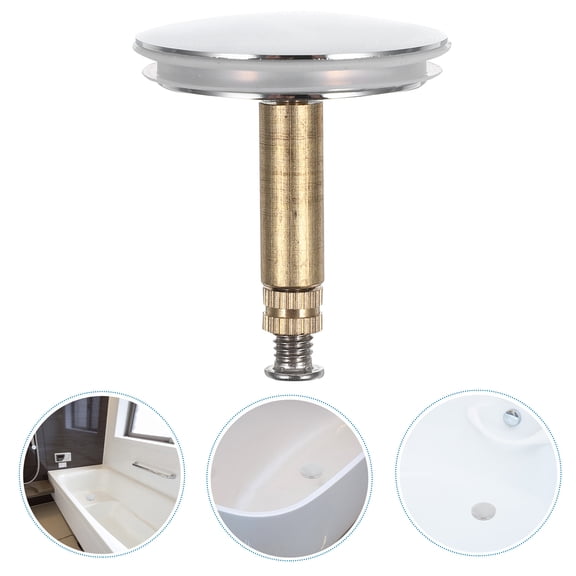 PTOOTP Stainless Steel Bathtub Drain with Copper Seal, Leakproof Manual Lift Drain Plug, Easy Installation