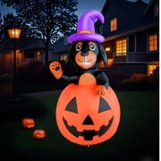 PTS 5FT Inflatable Dachshund Dog with Pumpkin Outdoor Decoration