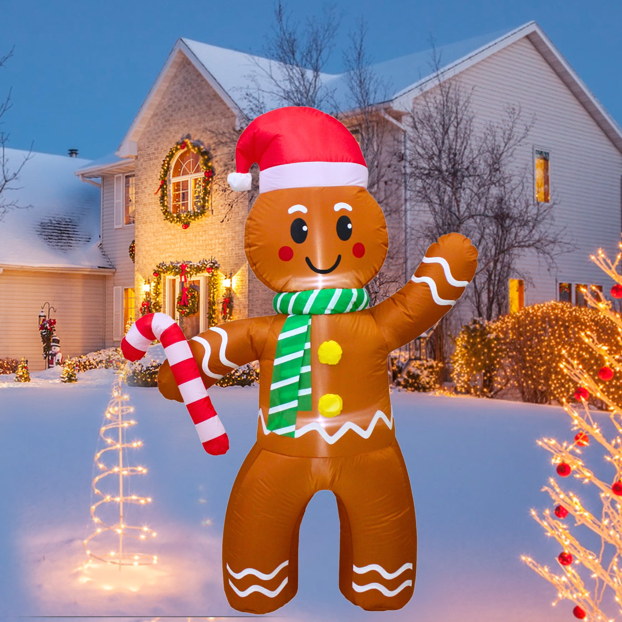 Gingerbread Inflatable 5FT Christmas Inflatable Gingerbread man Outdoor Decoration - Walmart.com