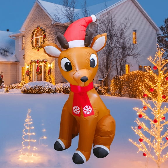 6FT Christmas Inflatable Reindeer Outdoor Decoration