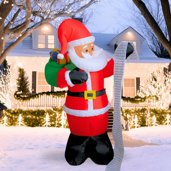 6FT Christmas Inflatable Santa with List Outdoor Decoration