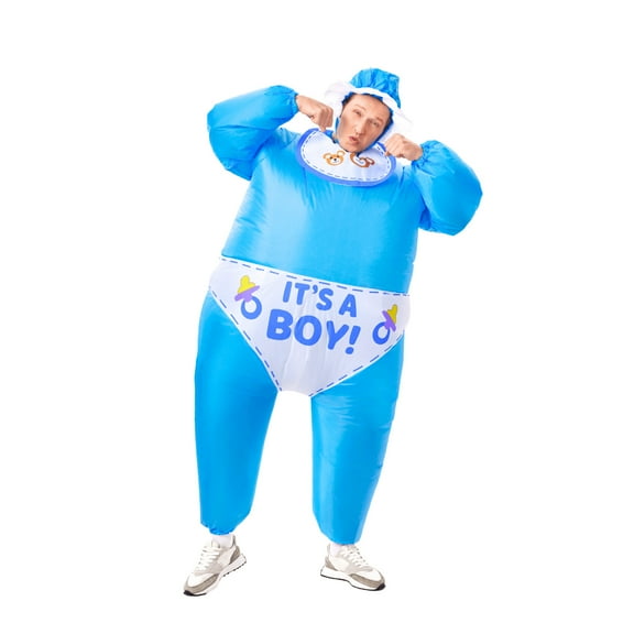 PTS Inflatable Costume Adult, Blow Up Blue Boy Baby Costume for Halloween Inflatables Cosplay Party