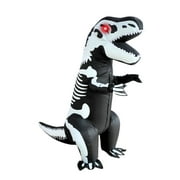 PTS Inflatable Costume Adult, Blow Up LED Light Eyes Dinosaur Skeleton Costume for Halloween Inflatables Cosplay Party